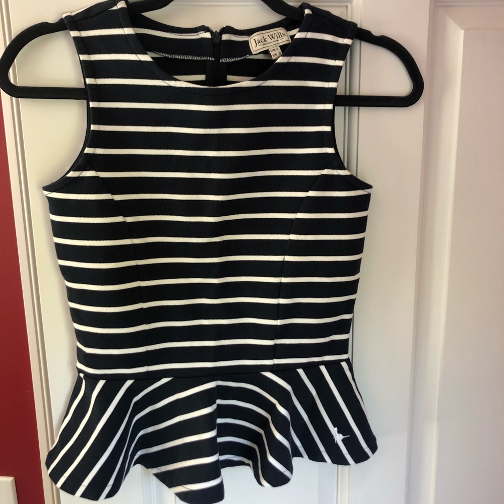Jack Wills Striped Peplum Top